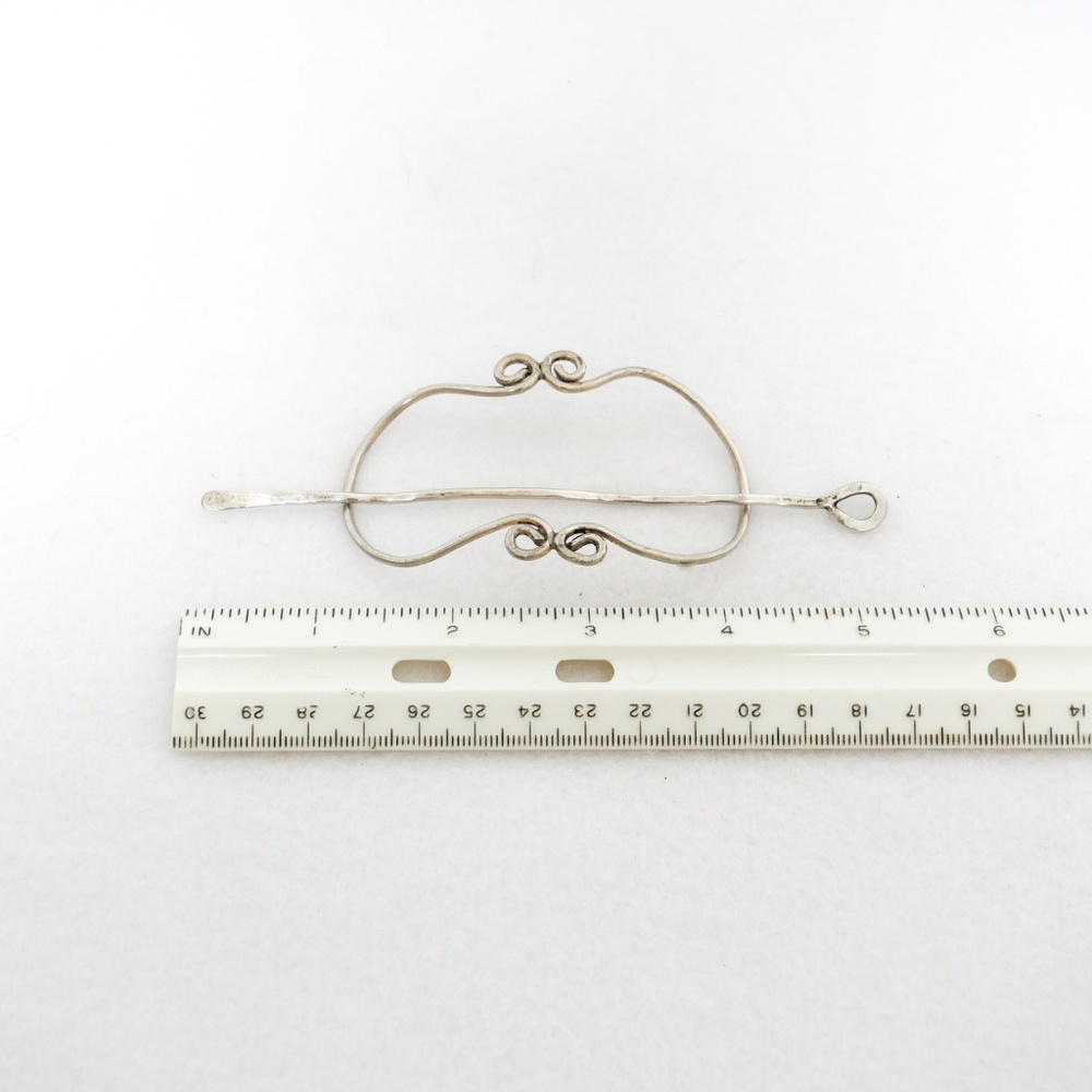 Vintage hand made silver hair barrette